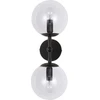 Sieninis šviestuvas Kinkiet Light Prestige Loftowa lampa DORADO LP-002/2W BK Transparent Light Prestige kinkiet do sypialni juoda permatomas