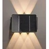 Lumax saulės energija varomas sieninis šviestuvas LGS522N sieninis šviestuvas 5X1.5W 70LM 3.7VX1500 mAh 840 IP54 juodas