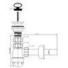 Sifonas McAlpine butelis 5 / 4 "DN32 mažas baltas (HC1L)