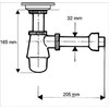 Sifonas McAlpine butelis 5 / 4 "DN32 mažas chromo (2020 + 255CB)