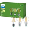 Signify Philips Classic LED lempa su 60W, E27 lizdu, skaidri, šiltai balta (2700K)