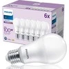 Signify Philips LED klasikinė lempa 100W E27 Kaltweiß 1521lm matinė 6er P