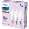 „Signify Philips“ LED klasikinė lempa 40 W E14 žvakė šilta 470 lm matinė 3 vnt.
