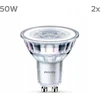 Signify „Philips“ LED klasikinė lempa 50 W GU10 šiltai balta 355 lm sidabrinė 2 vnt. pakuotėje