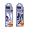 Silikoninis laidas USB A į Lightning Hoco 2,4A 1 m X124 juodas