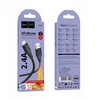 Silikoninis laidas USB A į Lightning Hoco 2,4A 1 m X124 juodas