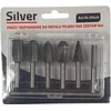 SILVER FREZY TRZPIENIOWE DO METALU 6szt. /Sidabrinis