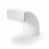 Silverline 90° lankas su apvaliu/plokščiu adapteriu Ø 150/89 x 222 mm. Aukštas