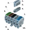 Simet Paskirstymo blokas - atšaka Al/Cu SCB 25 (80110) SIMBLOCK ruda 81501015