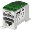 Morek Simet CU paskirstymo blokas 1-potencialas, 200 A (Cu) 160A (AL) / 70mm2/ TS 35/ įėjimas 1x10-70 išėjimas: 6x2,5-16 mm2 žalias MAB12