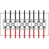 Simet Ugnies dėžutė PIP- 2AN P3x3x4 stačiakampio formos, E90, praeinanti, matmenys 103x30x197mm, raudona 84622626
