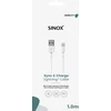 Sinox Beslag Sinox Lightning kabelis. 1 m. Baltas, 1 m, Lightning, USB A, vyriškas, vyriškas, Baltas (SOE02501)