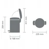 Brabantia atkritumu tvertne ar pedāli NewIcon, 3l, soft pilkas