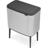 Šiukšlių dėžė Brabantia Bo Touch, 11+23 l, Matinio plieno spalvos
