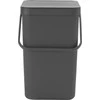 Šiukšlių dėžė BRABANTIA Sort &amp; Go, tamsiai pilkos sp., 25 L