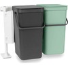 Šiukšliadėžė Brabantia Krepšys szafkowy Sort&Go 2x16l Jade Žalias/ Pilkas 214462
