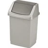 Šiukšliadėžė Curver, sidabro/pilka, 15 l, 235 x 235 x 438 mm