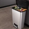 Curver 50L Talpos Inox Spalvos Pedalinė Šiukšlių Dėžė Compatta