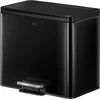 Šiukšliadėžė EKO Pedal bin, Essential, juodos spalvos, nerūdijančio plieno, 3 sekcijų, 3x9 l, su minkšto uždarymo dangteliu