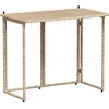 Sulankstomas sodo stalas, smėlio spalvos, 90x51x75 cm, polirotanas