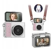Skaitmeninis fotoaparatas Xrec Mini Fotoaparatas Kamera Retro Video 2k Pakabukas Raktų pakabukas Sukamas Ekranas / Xrec X7 / Rožinė - Pilka