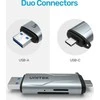 Atminties kortelė Skaitytuvas Unitek SD/Micro SD USB-A 5Gbps/USB-C pilka (R1010A)