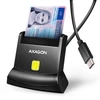 „Axagon CRE-SM4NC“ USB-C išmaniųjų kortelių skaitytuvas. Universalus stalinis USB kontaktinis išmaniųjų ID kortelių skaitytuvas su ilgu USB-C laidu.