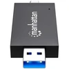 Skaitytuvas Manhattan Skaitytuvas kart USB 3.2 Gen 1 (3.1 Gen 1) Type-A/Type-C Juodas, Permatomas