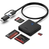 Tech Protect BENFEI card reader 4 in 1 USB-C USB-A 3.0 for SD Micro SD MS CF juodas