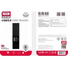 XO DK05B USB 3.0 atminties kortelių skaitytuvas 2W1 (juodas)