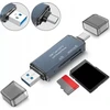 Zenwire USB 3.0 ir USB-C kortelių skaitytuvas su dangteliais