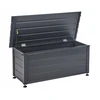 Beliani Skrzynia ogrodowa CAMPALTO Metal 113 cm 50 cm Tamsiai pilka