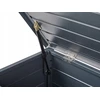 Beliani Skrzynia ogrodowa CAMPALTO Metal 113 cm 50 cm Tamsiai pilka