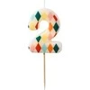 Party Deco PartyDeco gimtadienio žvakė Nr. 2, rombo formos, 55 cm, mišinio spalva 67127
