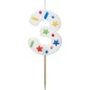 Slowmoose PartyDeco wieczka urodz.Cyfra 3 balta konfetti 5,5cm 40052