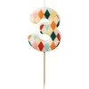 Party Deco PartyDeco gimtadienio žvakė Nr. 3, rombo formos, 55 cm, mišinio spalva 67165