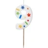 Slowmoose PartyDeco wieczka urodz.Cyfra 9 balta konfetti 5,5cm 40298