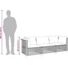 Trivietė sodo sofa su pagalvėlėmis, smėlio spalvos, poliratanas