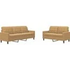 Sofa Sofos komplektas su pagalvėlėmis, 2 dalių, rudas, aksomas