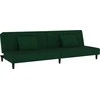 Dvivietė sofa-lova su dvejomis pagalvėmis, žalia, aksomas