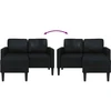 Dvivietė sofa su šezlongu, L formos, juoda, 125 cm, dirbtinė oda