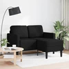 Dvivietė sofa su šezlongu, L formos, juoda, 125 cm, dirbtinė oda