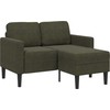 Dvivietė sofa su šezlongu, L formos, tamsiai žalia, 125 cm, dirbtinė oda