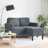 dvivietė sofa su gultu L formos tamsiai pilka 125 cm aksomas