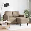 Dvivietė sofa su šezlongu, L formos, kapučino spalvos, 125 cm, dirbtinė oda