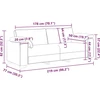 Trivietė sofa, juoda, 220x77x82 cm, aksomas