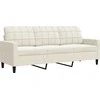 Trivietė sofa, kreminės spalvos, 180cm, aksomas