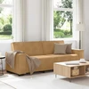 Trivietė sofa, ruda, 220x78x84 cm, aksominė