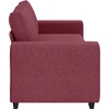Trivietė sofa, vyno raudonumo, 220x77x82 cm, audinys