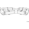 Sofa Beliani 5 vietų svetainės baldų komplektas SKIEN, veliūras, bordo spalvos